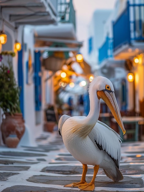 Pelican Petros on the island of Mykonos in Greece