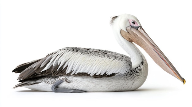 Pelican Portrait White Background