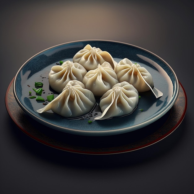 Pelmeni recipe dumplings food on dish AI Generated