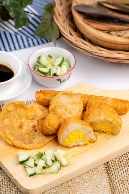 pempek or empekempek is a savoury indonesian fishcake delicacy made of fish and tapioca