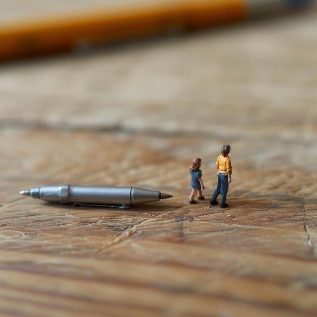 Photo a pen and a pen are on a table with a pen