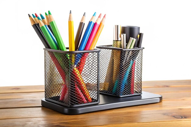 Photo pen and pencil holder desk organizer