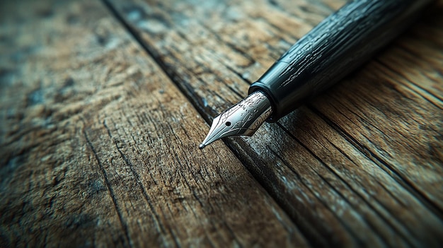 Photo a pen with a pen on the table