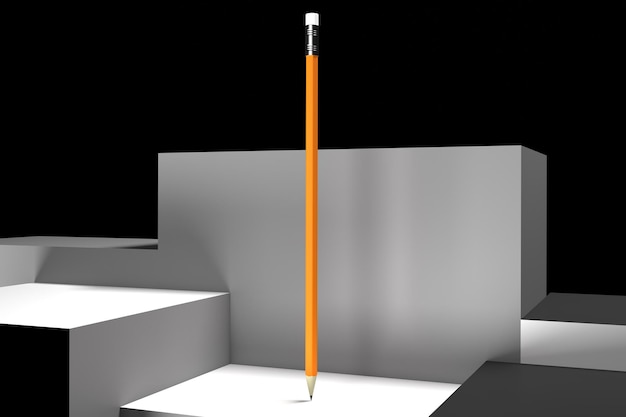 Pencil Front Side On Levels Background