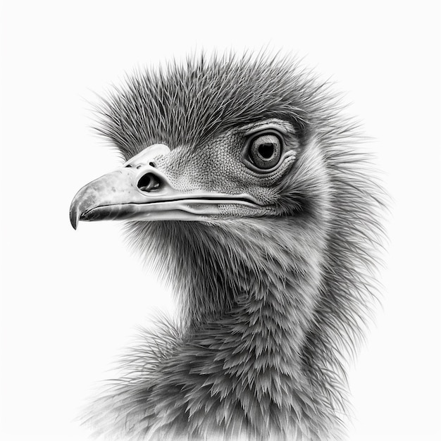 Pencil sketch artwork emu animal drawing AI Generated