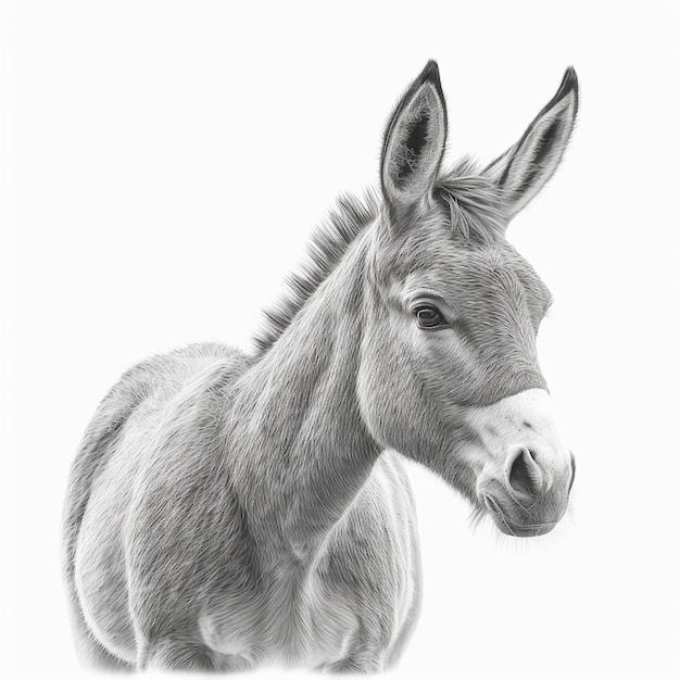 Pencil sketch cute donkey animal drawings AI Generated