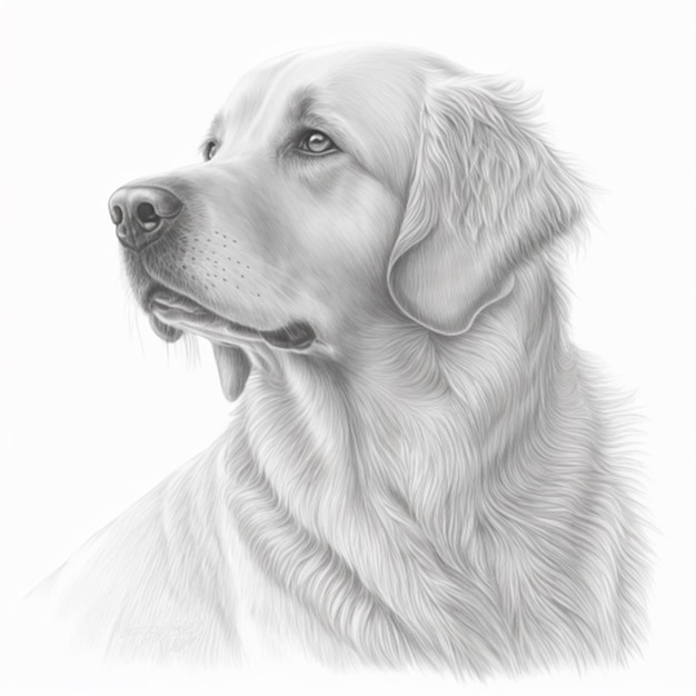 Photo pencil sketch of a dog