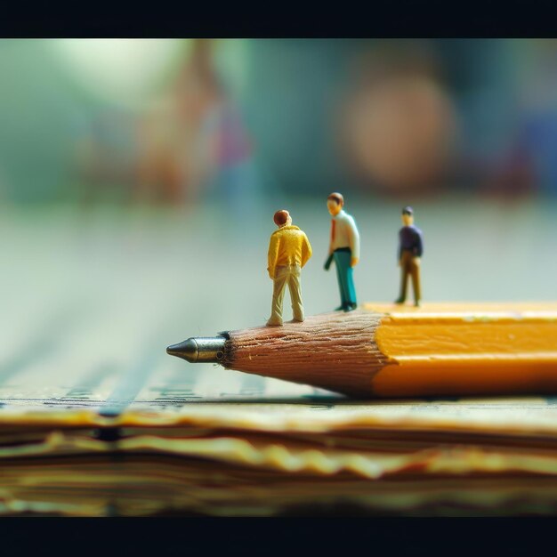 a pencil with a pencil on it is on top of a stack of papers