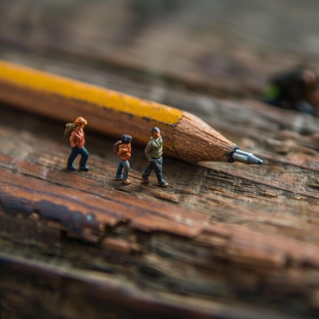 Photo a pencil with a pencil in the middle of it