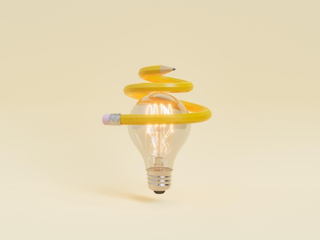 Pencil wrapped around light bulb