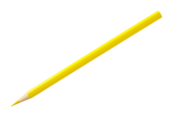 Pencil yellow sharply sharpened isolated on white background with clipping path