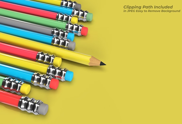 Pencils Collection Pen Tool Created Clipping Path Included in JPEG Easy to Composite.