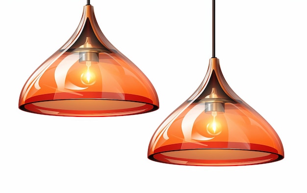 Pendant Light with Dual Lamp Design Tejask isolated on a transparent background