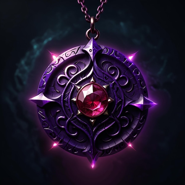 a pendant with a diamond on it that saysthe name of the moon