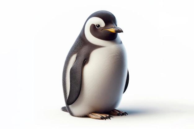 Penguin bird isolated on solid white background ai generative