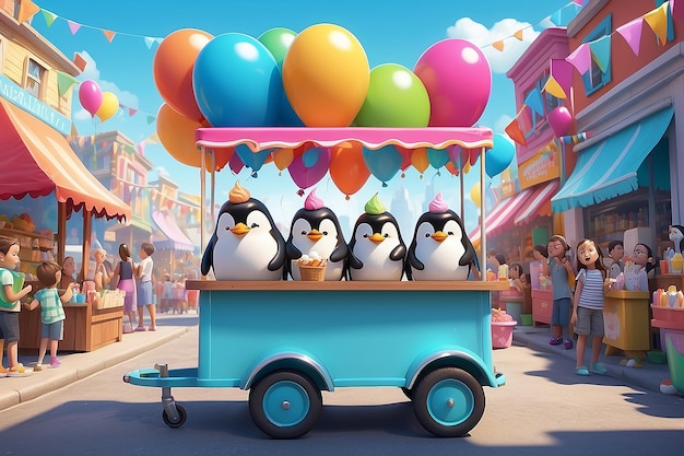 Penguin Ice Cream Extravaganza