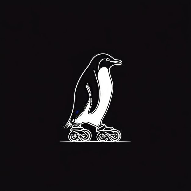 Photo penguin logo black and white illustration of a penguin