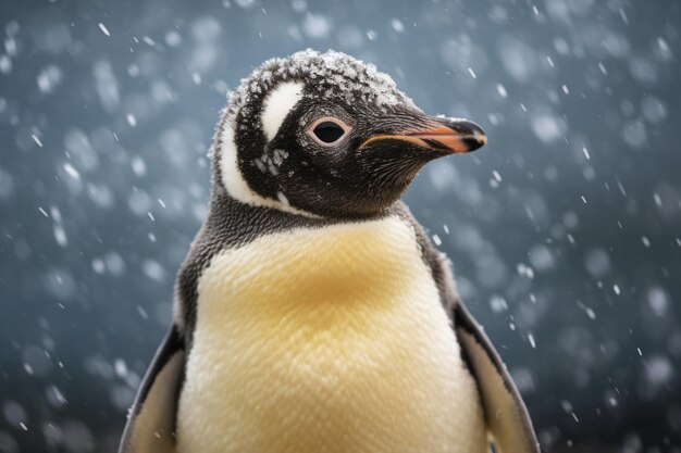 Penguin Standing in the Snow