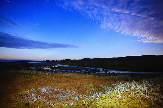 peninsula middle fishing landscape kola, mountains and hills stones view