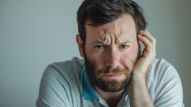 The pensive bearded man