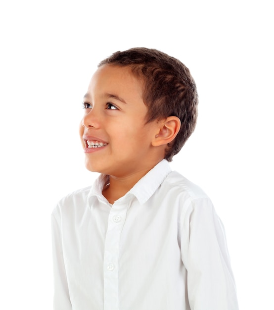 Pensive small child with t-shirt 