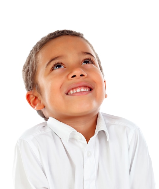 Pensive small child with t-shirt 