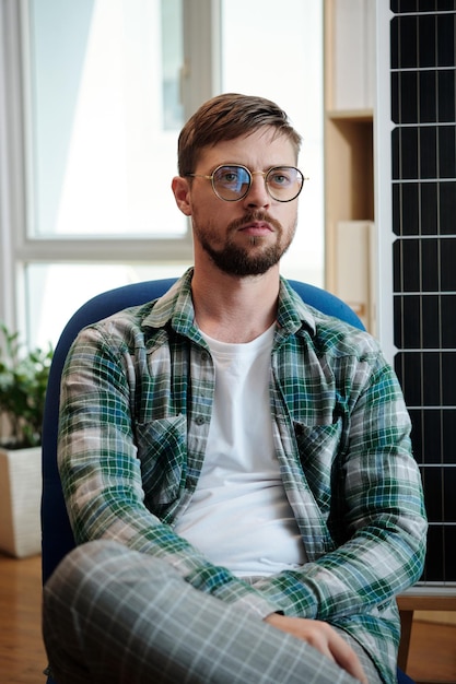 Pensive Solar Engineer