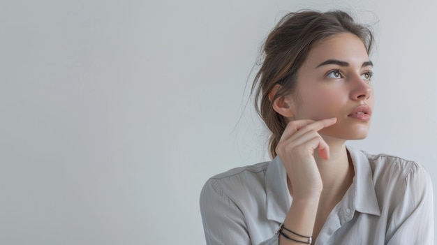 Photo the pensive young woman