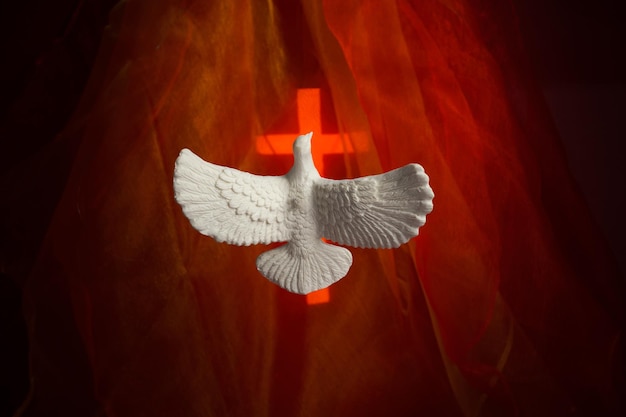 Pentecost Sunday Pentecost background with flying dove