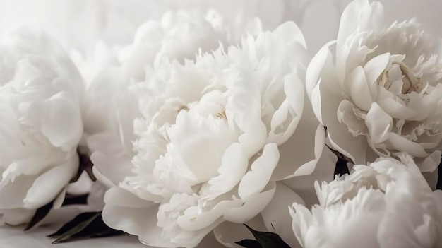 Peonies flower in bloom Floral background Generative AI