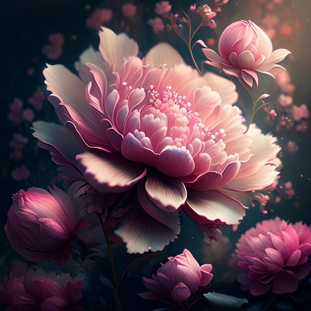 peonies flowers pink