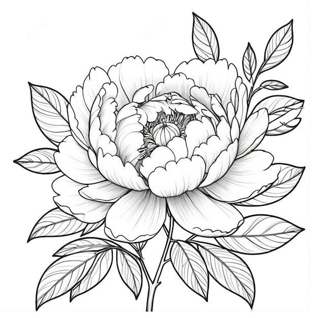 Peony Coloring Pages