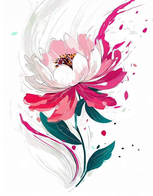 Peony flowers illustration