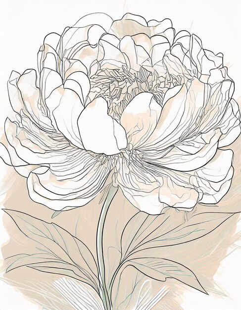 Peony flowers illustration