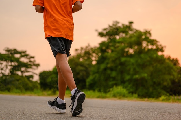 People are running in the evening for health.