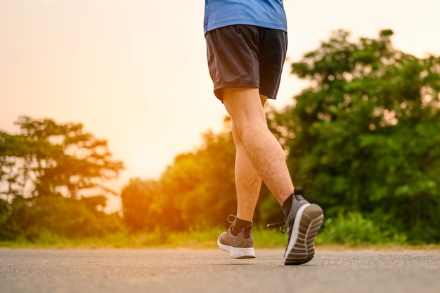 People are running in the evening for health.