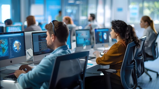 people are sitting at a computer with a computer screen that says quot students quot