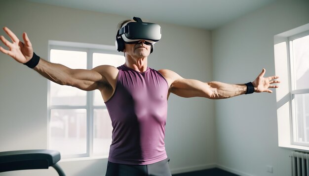 Photo people are using high tech futuristic virtual reality headset for working