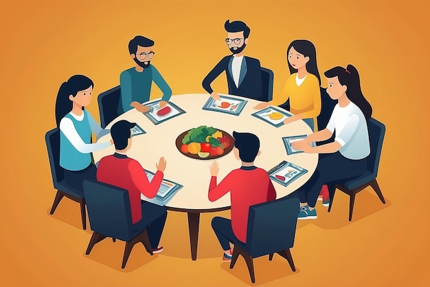 people around the table icon vector illustration eps10