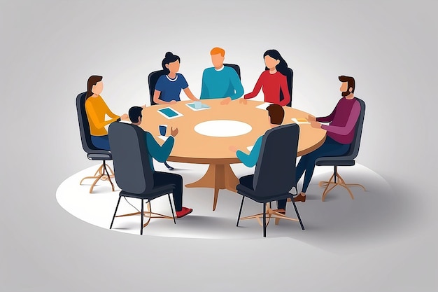 people around the table icon vector illustration eps10