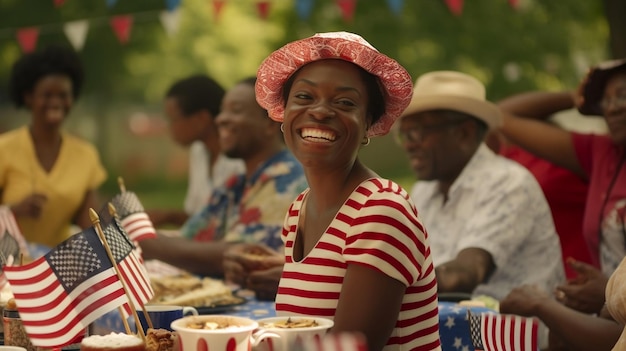 People celebrating 4th of July