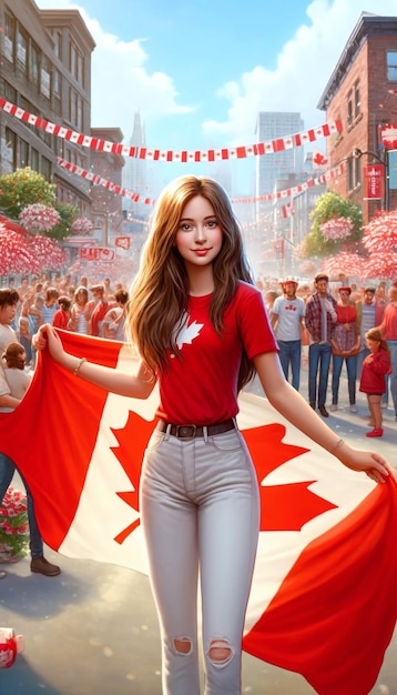 People celebrating Canada day