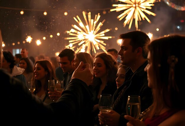 People celebrating new years eve