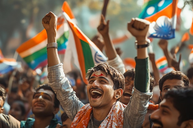 Photo people celebrating republic day in india with joyful festivities