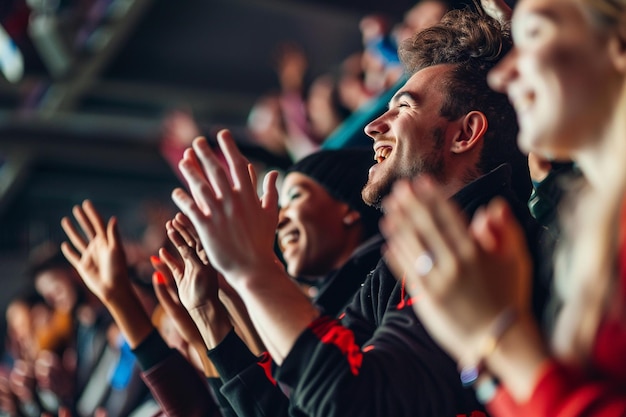 People cheering and clapping at a local sports eve generative ai