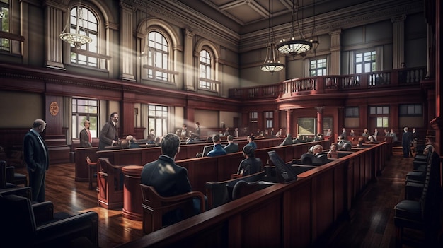 People in a courtroom Law and justice Generative Ai