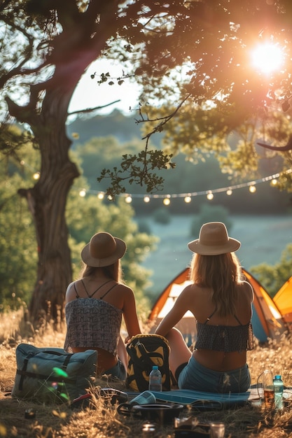 Photo people enjoy holiday relax outdoor life in summer time