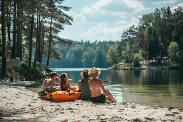 Photo people enjoy holiday relax outdoor life in summer time