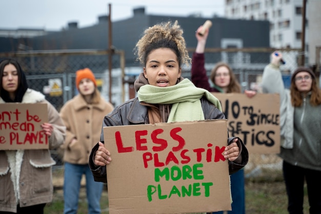 People having a protest for world environment day