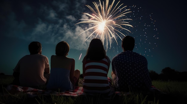 People look at the fireworks Generative AI